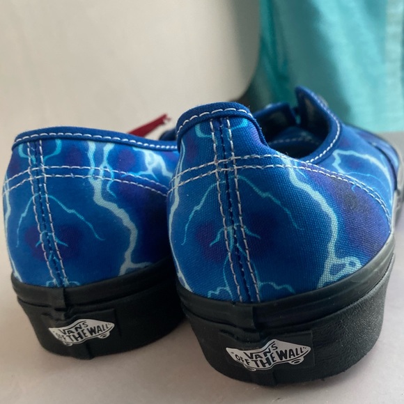 #Vans Authentic (Lightning) Black/Blue Brand New - Picture 1 of 7